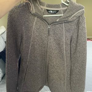 North Face hooded jacket, purple/gray heather in color. Brand new without tags